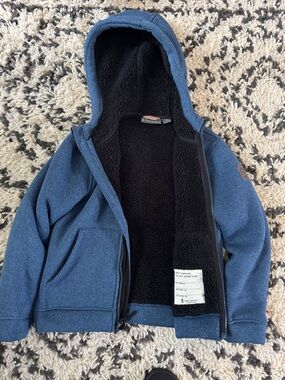 Boys Hooded Sherpa-Lined Zip Jacket
